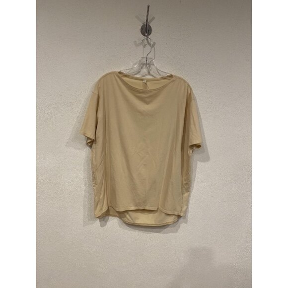 Lululemon Back in Action Shirt Womens 8 Beige Short Sleeve Relaxed Back Tee - Picture 2 of 5
